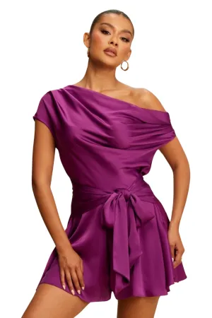 Stacy Satin Drape Romper