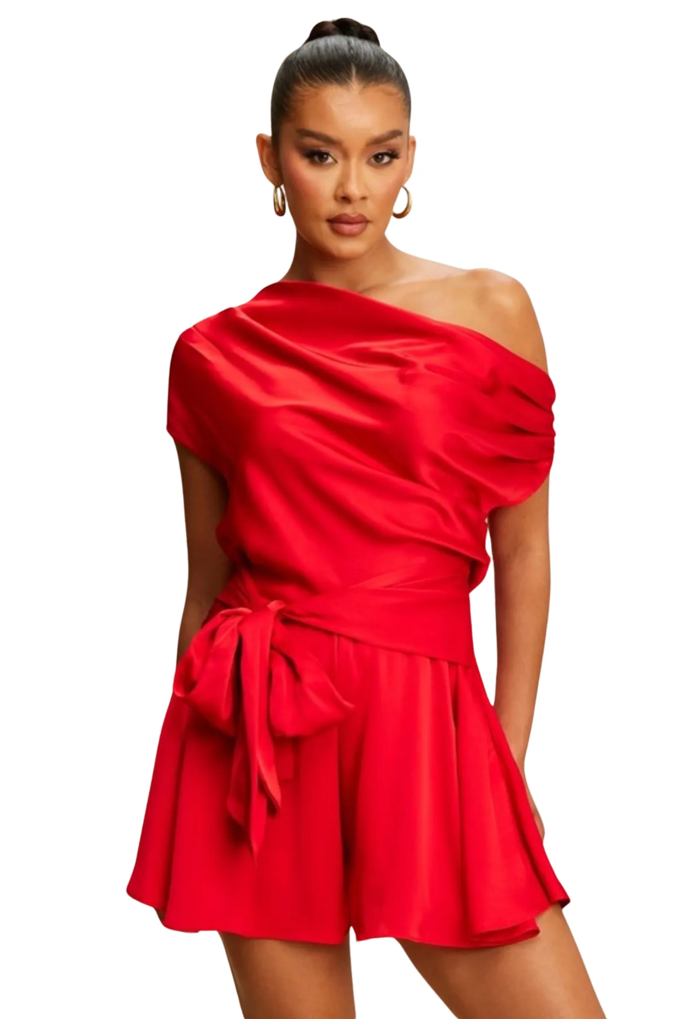 Stacy Satin Drape Romper