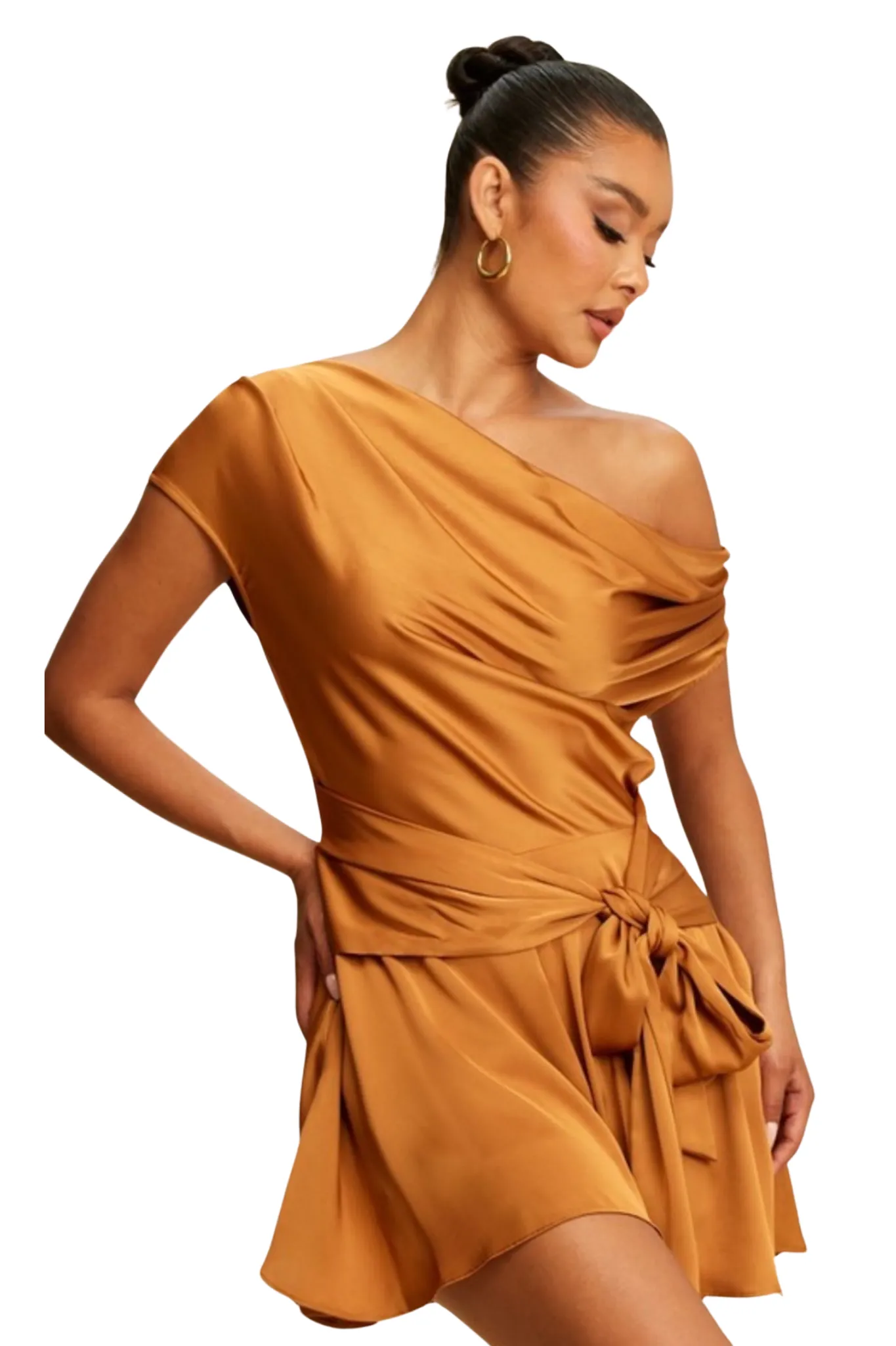 Stacy Satin Drape Romper