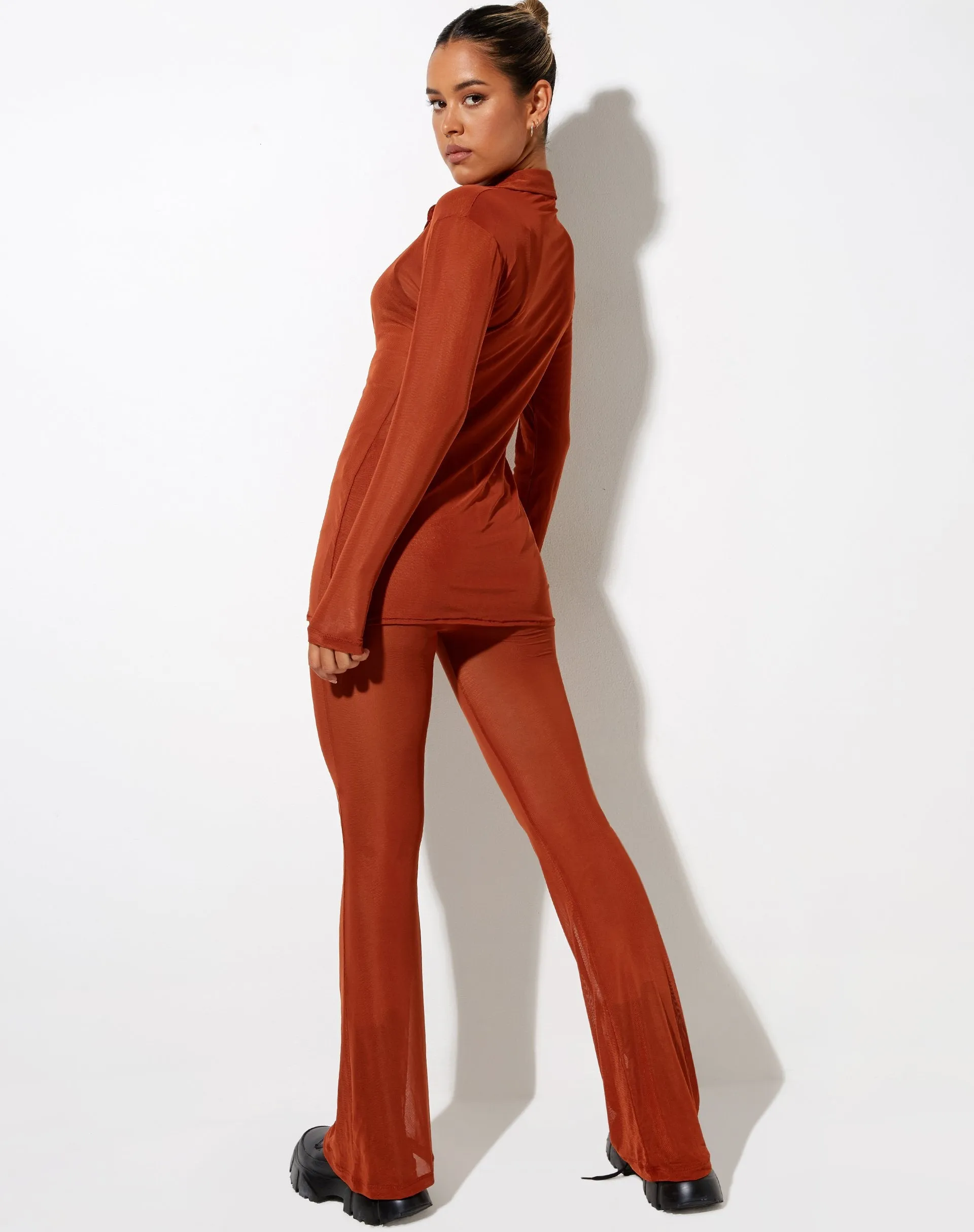 Tere Shirt in Mesh Toffee