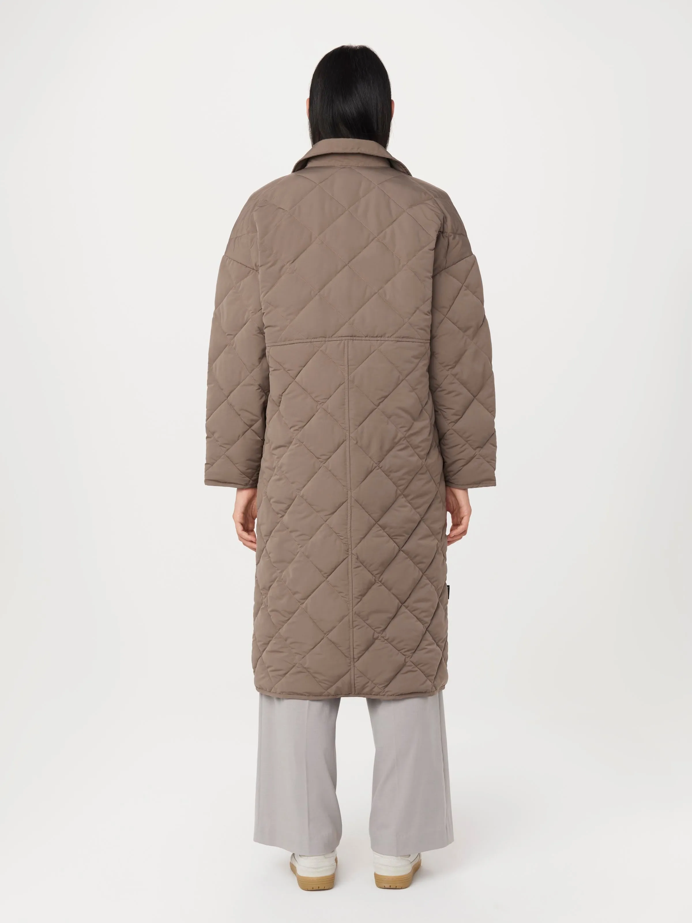 The Skyline Maxi Jacket in Dark Taupe
