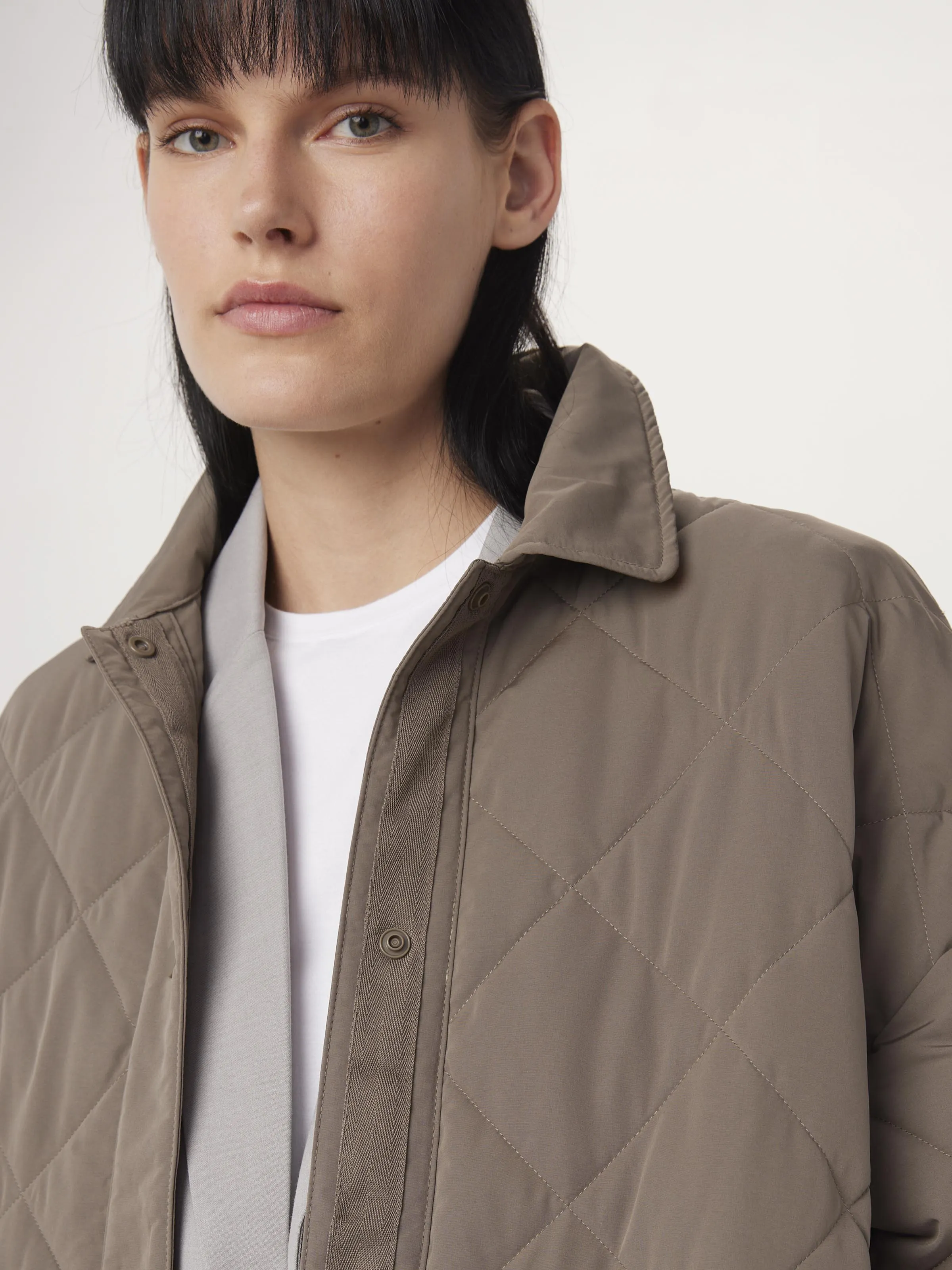The Skyline Maxi Jacket in Dark Taupe