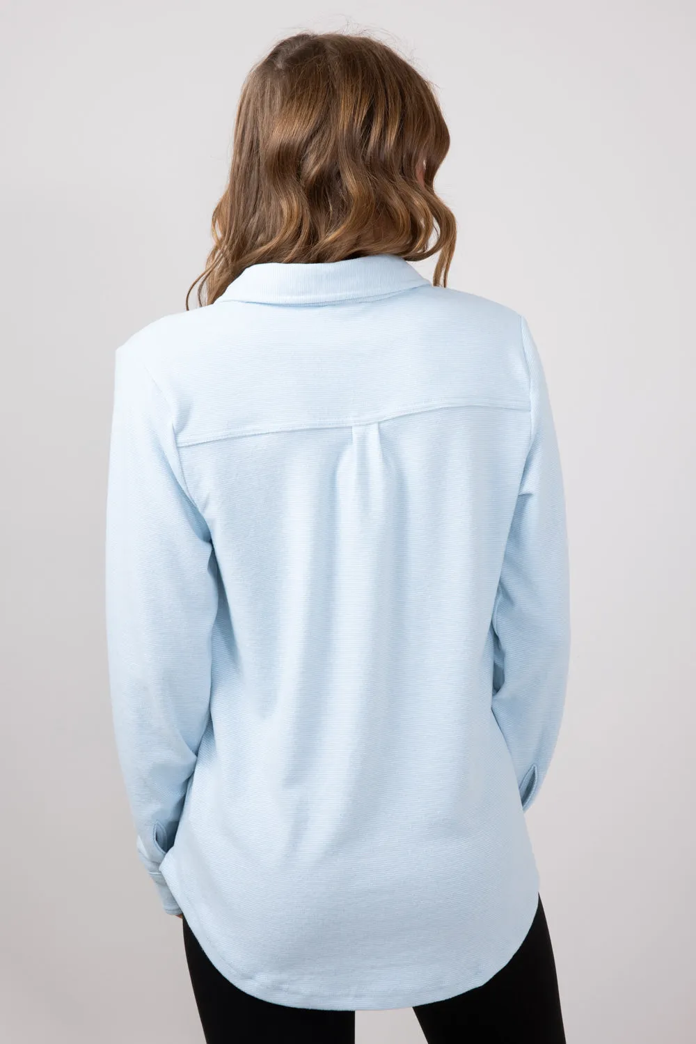 Thread & Supply Lewis Soft Luxe Button Up Shirt for Women in Glacier Lake | T1084PVXTS-GLACIERLAKE