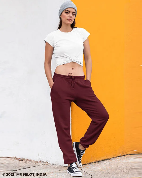 Unisex maroon joggers