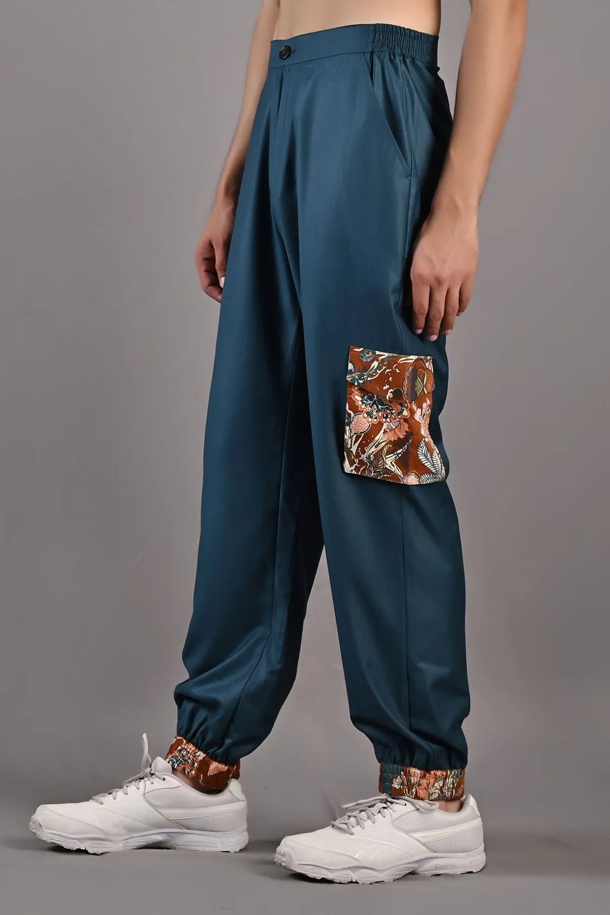 Vivendel - Maroon & Multi Printed Bomber Jacket With Teal Green Joggers Set