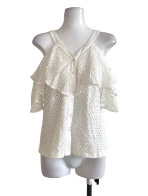 White Hollow Off-Shoulder Top