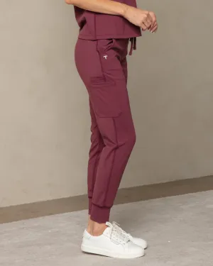 Women's Burgundy Jogger Scrub Pant