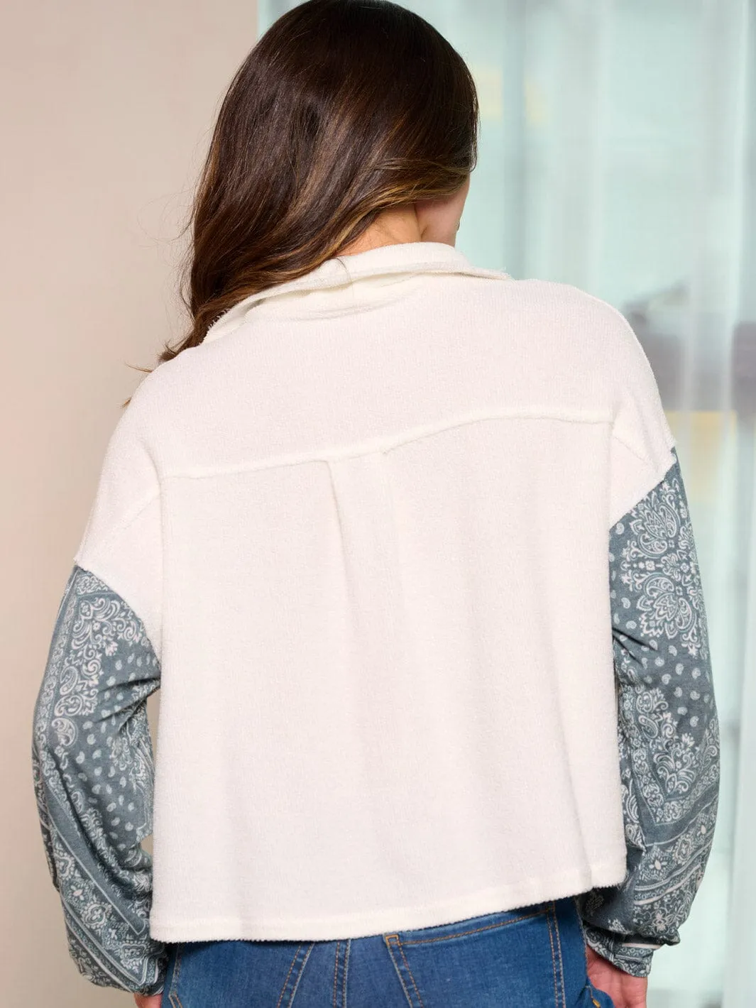WOMEN'S LONG SLEEVE BUTTON UP POCKETS BLOUSE TOP