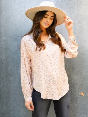 WOMEN'S LONG SLEEVE BUTTON UP TOP