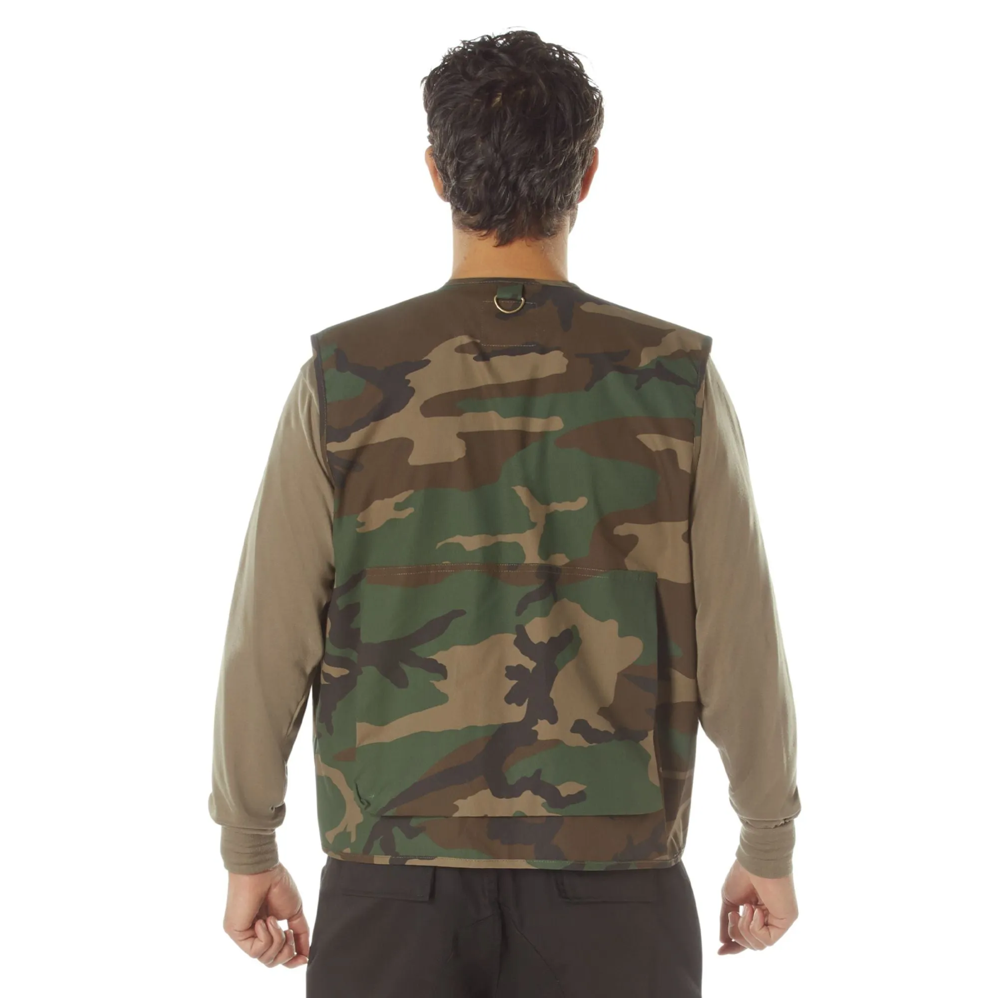 Woodland Camo - Fishing and Travel Vest 17 Pockets