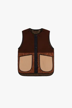 Wool Quilt Patchwork Liner - Chestnut & Camel / Bronze