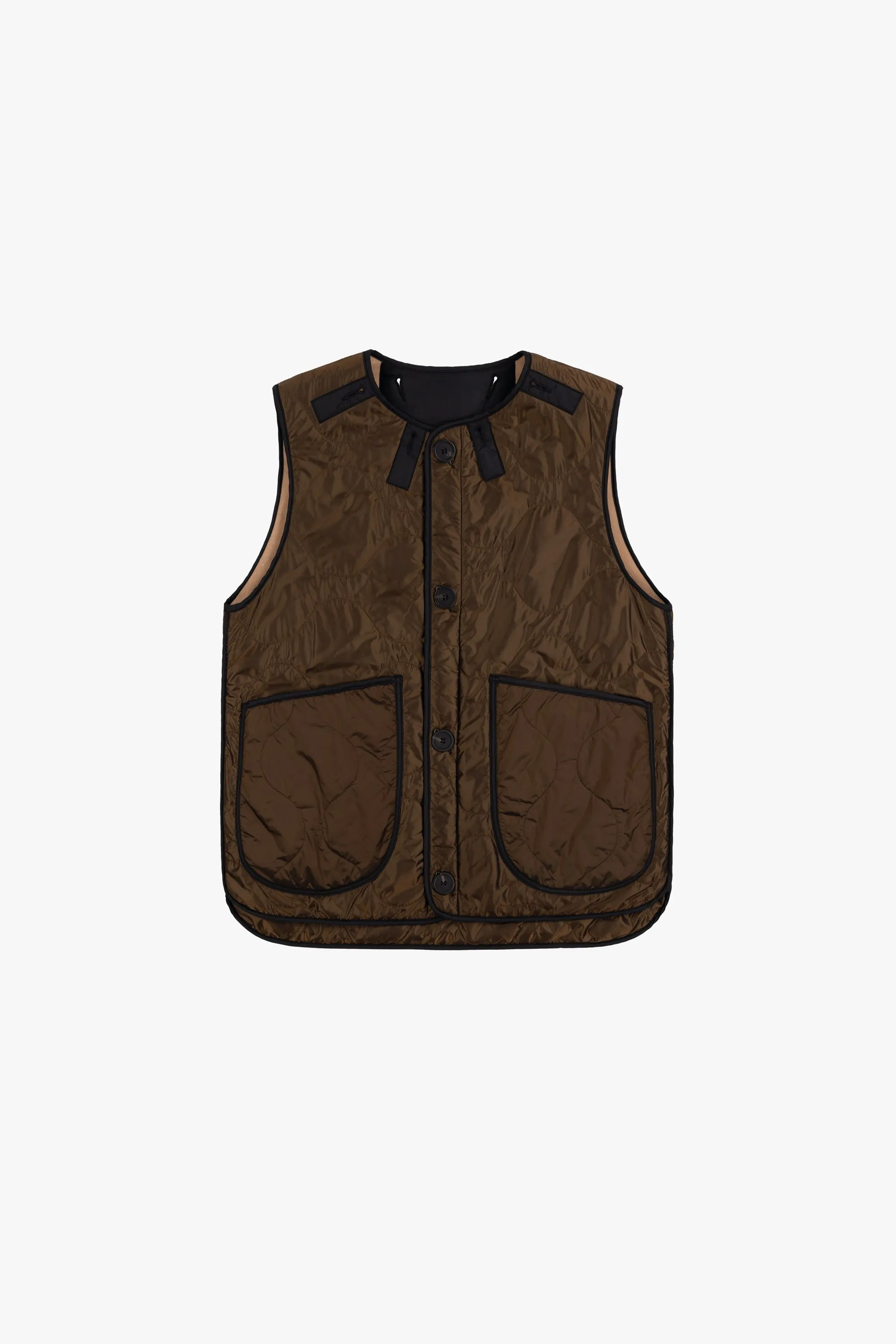 Wool Quilt Patchwork Liner - Chestnut & Camel / Bronze