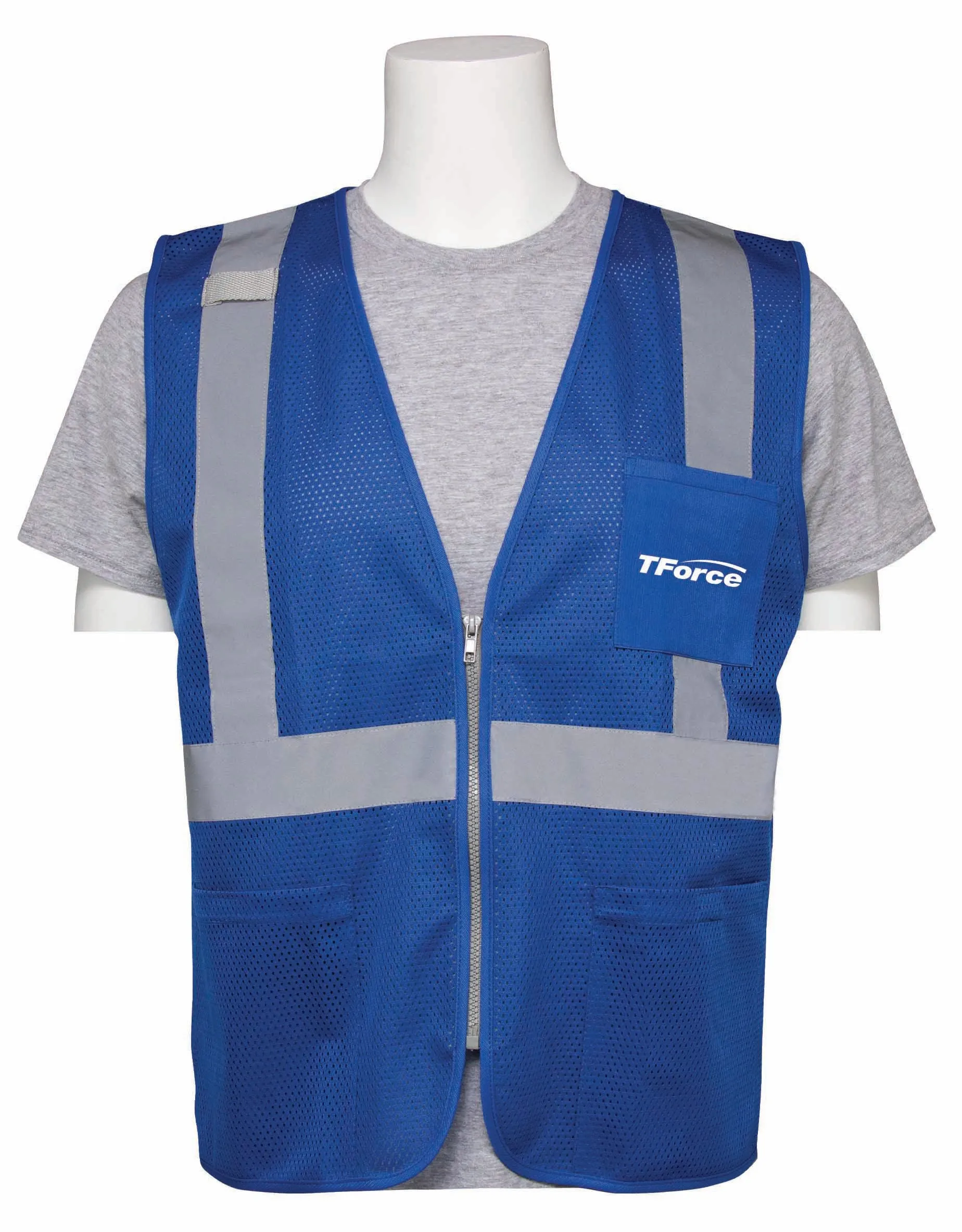 Zippered Safety Vests - BLUE